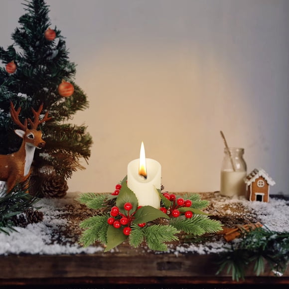 Boovnll Christmas Wreath, Christmas Simulation Pines Cones Decoration Wreath Candle Wreath Suitable for Christmas Decoration, Christmas Wreaths for Front Door, Christmas Decorations