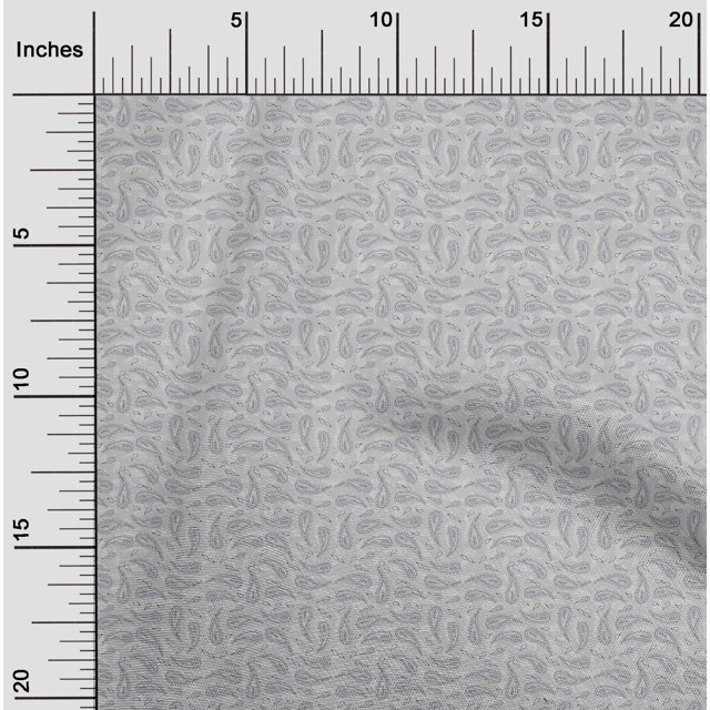 oneOone Viscose Chiffon Fabric Paisley Block Print Fabric BTY 42 Inch Wide