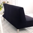 thumbnail image 4 of 2024 Folding Sofa Bed Cover Solid Color Futon Armless Slipcover Polyester Elastic Fabric All-Inclusive Cover, 4 of 7