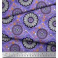 thumbnail image 2 of Soimoi Silk Fabric Floral Mandala Decor Fabric Printed Yard 42 Inch Wide, 2 of 3