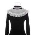 thumbnail image 3 of INSPIRE CHIC Collier Détachable Faux, Mini Cape Col Ras du Cou Faux Dickey pour Blouse Blanc-1(Lacets Noirs), 3 of 5