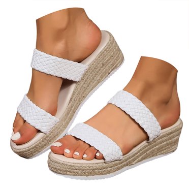 Mepaouo Sandales à Plateforme pour Femmes, Sandales Compensées de Plage, Claquettes Orthopédiques d'Été, Espadrilles Décontractées, Chaussures Habillées