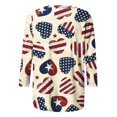 thumbnail image 5 of CEHVOM T-shirt Imprimé Mode Femme Jour de l'Indépendance Manches 3/4 Blouse Col Rond Tops Décontractés Liquidation, 5 of 5