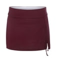thumbnail image 4 of High Waisted Pleated Slit Drawstring Swim Skirt Shorts Exposure Double Layer Triangle Yoga Bottoms For Women, 4 of 6