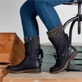 thumbnail image 2 of CEHVOM Autumn And Winter New Woolen Yarn Snow Boots Back Strap Plus Size Boots Women, 2 of 3
