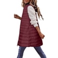 thumbnail image 2 of DPTALR Femmes Chaud Gilet à Poches Manteau Long Veste Hiver Sans Manches Doudoune Parkas, 2 of 5