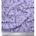 thumbnail image 1 of Soimoi Purple Velvet Fabric Flower Leaves Print Sewing Fabric Yard 60 Inch Wide, 1 of 3