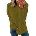 thumbnail image 1 of Meichang Chandails à Col Rond pour Femmes Décontractés à Manches Longues Chandails à Enfiler Hauts Unis Coupe Ample Printemps Hiver Chandail en Molleton en Liquidation, 1 of 6