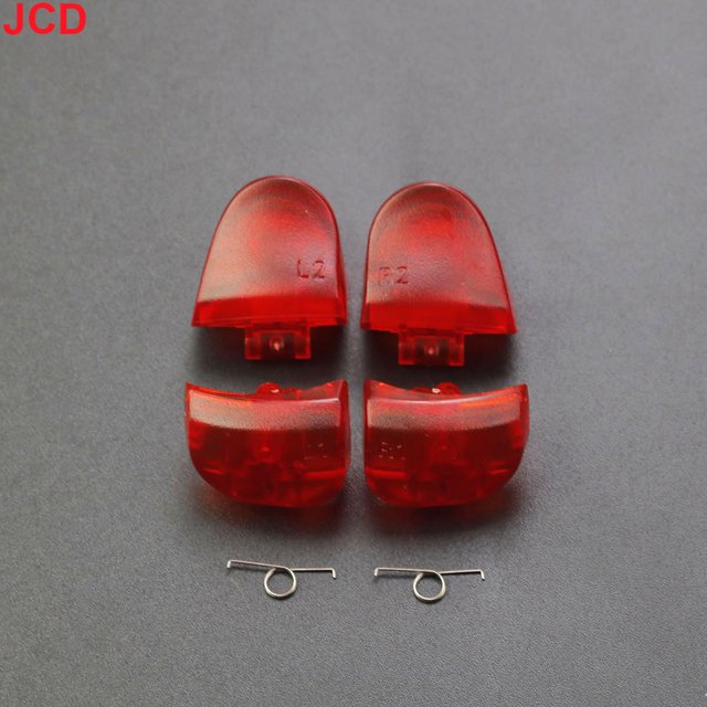 1Ensemble pour Manette PS5 V3.0 BDM-030 L1 R1 L2 R2 Boutons d'Épaule de Gâchette et Ensemble de Ressorts Accessoires de Remplacement Rouge transparent