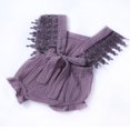 thumbnail image 5 of Baby Girl Cotton Linen Romper Lace Sleeveless Ruffle Bowknot Jumpsuit, 5 of 5