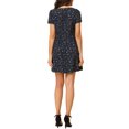 thumbnail image 3 of INSPIRE CHIC Women's Printed Square Neck Short Sleeve A-Line Prom Dress M Blue-Stars, 3 of 8