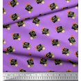 thumbnail image 3 of Soimoi Purple Japan Crepe Satin Fabric Floral & Be You Text Decor Fabric Printed BTY 42 Inch Wide, 3 of 5