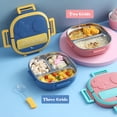 thumbnail image 3 of Carevas Lunch Boîte à avec Fourchette 2 Compartiments Boîte à Lunch Japonaise Réutilisable Contenants de Dîner Étanches Boîte Bento en Acier Inoxydable pour Adultes Enfants École Bureau, 3 of 7