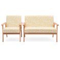thumbnail image 1 of Patiojoy Ensemble de Canapé 2 Pcs et Fauteuil Simple en Tissu Jaune Floral, 1 of 5