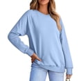 thumbnail image 1 of Chandails en Molleton Col en V pour Femmes Manches Longues Décontractées Tops Chandail Oversize, 1 of 5