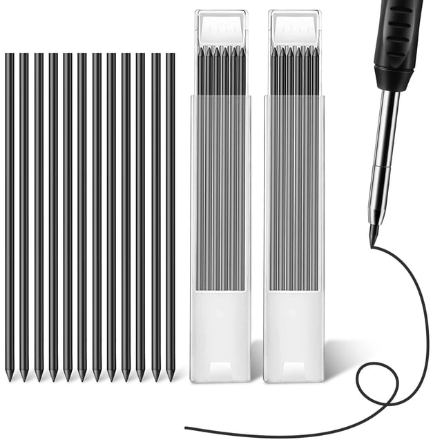 Wweixi 12 Pcs Recharge de Crayons de Marque de Charpentier Portable Remplacement Peinture Conception Menuiserie Crayons Mécaniques Accessoires de Recharge Type 0