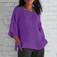 thumbnail image 2 of DPTALR Blouse Chemise Ample en Coton à Manches Courtes d'Été pour Femme à Col Rond, 2 of 6