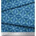 thumbnail image 2 of Soimoi Green polyester Crepe Fabric Tiles Moroccan Decor Fabric Printed Yard 42 Inch Wide, 2 of 3