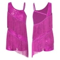 thumbnail image 1 of Mufeng Vêtements de Danse Latine Rumba pour Grandes Filles Concours de Tango Moderne Justaucorps Jazz à Franges Robe de Danse Rose Vif 8, 1 of 6