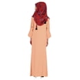 thumbnail image 4 of Bimba Islamic Clothes For Women Long Prayer Robe Maxi W/ Printed Hijab Rayon Abaya Front Button Muslim Dress, 4 of 7