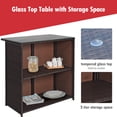 thumbnail image 4 of Patiojoy Ensemble de Bar en Rotin Osier pour Patio 3 Pcs Table avec 2 Tabourets Coussinés Rouges, 4 of 10