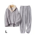 thumbnail image 3 of Ruiboury Pyjama en Velours Chaud d'Hiver pour les Nuits Froides Pyjama en Molleton de Corail en Polyester Doux Confortable Gris, 3 of 6