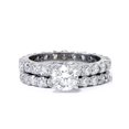 thumbnail image 3 of 4 Ct Diamond Eternity 1ct Center Engagement Wedding Ring Set White Gold, 3 of 4