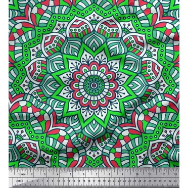 Soimoi Rayon Fabric Mandala Kaleidoscope Print Sewing Fabric Yard 42 Inch Wide