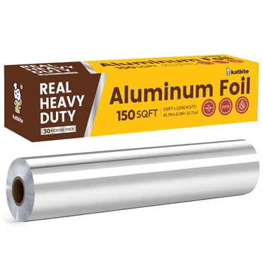 Katbite Aluminum Foil Food Wrap Roll, Heavy Duty, 12 in x 150 ft, with Serrated Cutter, 150 sq ft