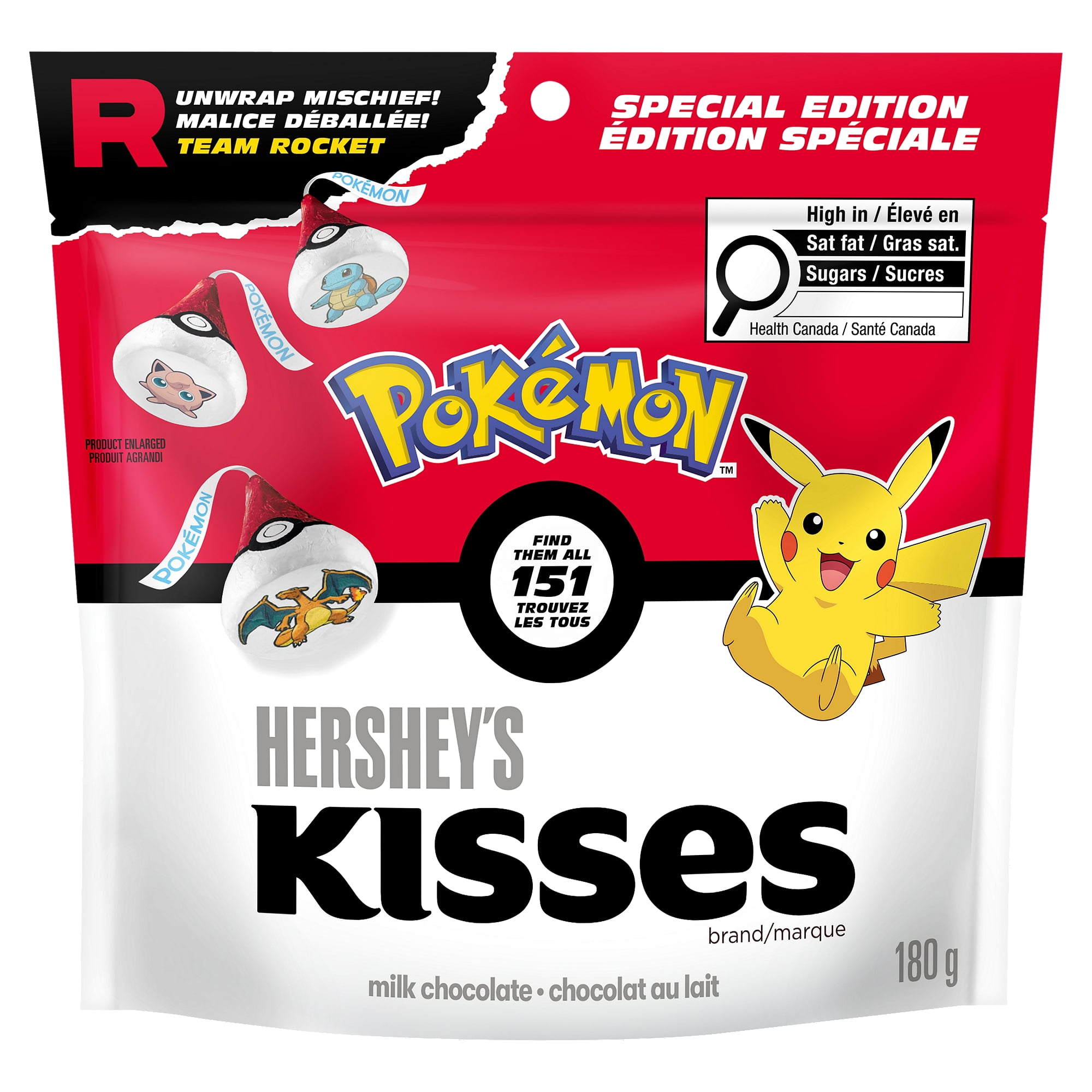 Hershey's Kisses Milk Chocolate Pokémon 180g, 21pk