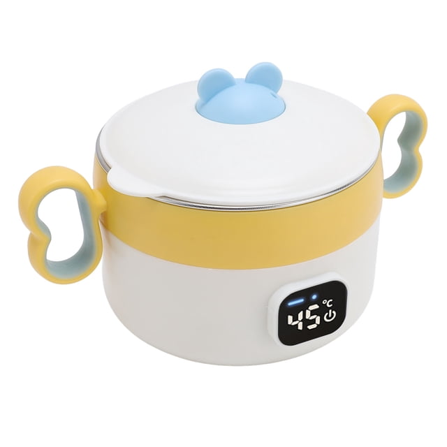Bol Chauffe-Aliments Électrique, Bol Chauffe-Aliments Isolé Rechargeable par USB 450 ml en Acier Inoxydable 316 pour la Maison