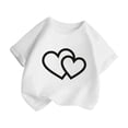 thumbnail image 3 of LUOGENLI T-Shirt pour Filles Enfant Filles Mignon Graphique Col Rond Manche Courte Tee Été Décontracté T-Shirt Chemises pour Filles Denim Blanc 9-10 Ans, 3 of 5