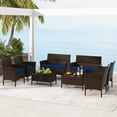 thumbnail image 1 of Gymax Ensemble de Conversation en Rotin pour Patio 8 Pcs Ensemble de Meubles d'Extérieur en Osier avec Chaise et Causeuse, 1 of 10