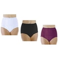 thumbnail image 2 of 3-Pack Women's Maximum Absorbency Reusable Bladder Control Panties White, Black, Plum 4X (Fits Hip: 52-55), 2 of 12