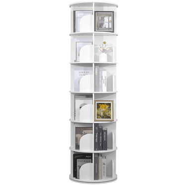 IAJXWI Bibliothèque Rotative, Présentoir Rotatif à 360° avec 24 Tablettes