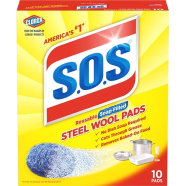 S.O.S Steel Wool Soap Pads, 10 Count