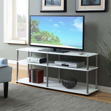 Pemberly Row Meuble Télé à 3 Niveaux de 60 Pouces en Blanc