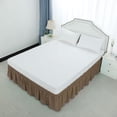 thumbnail image 1 of PiccoCasa Bed Skirt Polyester Elastic Wrap Around Dust Ruffle, Twin Brown, 1 of 10
