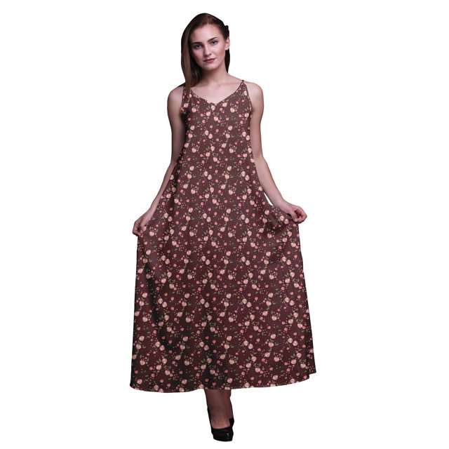 Bimba Robe Longue pour Femmes en Rayonne à Imprimé Floral Chic Bohème d'Été Maxi de Plage - X-Grand