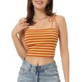thumbnail image 1 of INSPIRE CHIC Camisole Tube d'Été à Bretelles Spaghetti à Nouer à Rayures pour Femme TG Jaune Rouge, 1 of 6