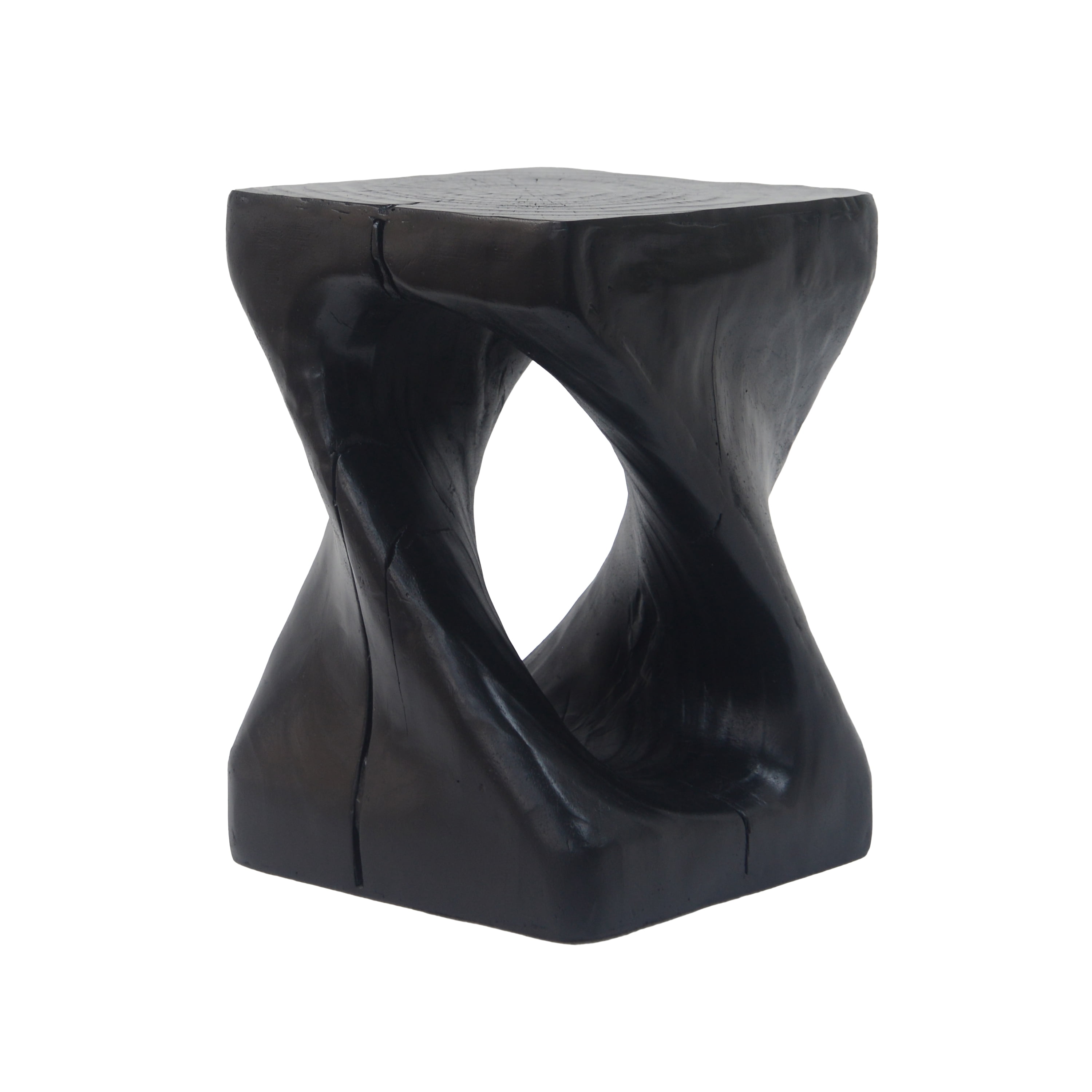 Table d'appoint Noble House grise à motif torsadé, noire