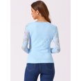 thumbnail image 4 of INSPIRE CHIC Haut en Dentelle Semi-Transparente à Manches Longues avec Broderie de Fleurs pour Femme, 4 of 6