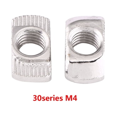 T Slot Marteau Tête Écrou Nickelé Acier au Carbone Attache pour Profil en Aluminium (EU30 M4 * 15.5 * 8)
