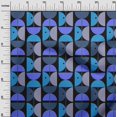 thumbnail image 3 of oneOone Velvet Medium Blue Fabric Geometric Circle Sewing Material Print Fabric By The Yard 58 Inch Wide, 3 of 4