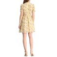 thumbnail image 3 of INSPIRE CHIC Women's Floral Ruffle Decor Puff Short Sleeves Chiffon Dress M Yellow, 3 of 8