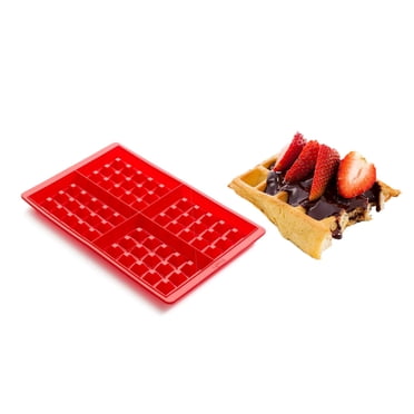 Moule à gaufres Lekue 2 pièces en rouge