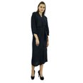 thumbnail image 3 of Bimba Peignoir Long Uni pour Femmes avec Ceinture, Modal Doux en Coton, Enveloppant, Rond, Uni, 3 of 7