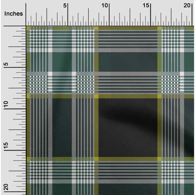 oneOone Polyester Lycra Fabric Tartan Check Print Sewing Fabric BTY 56 Inch Wide