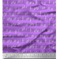 thumbnail image 1 of Soimoi Purple Modal Satin Fabric Notes Musical Instrument Printed Fabric 1 Yard 42 Inch Wide, 1 of 1
