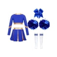 thumbnail image 2 of Sxiwei Kids Girls Cheerleading Uniform Cheer Outfits Metallic Patchwork Competition Performance Costume D04 10, 2 of 5